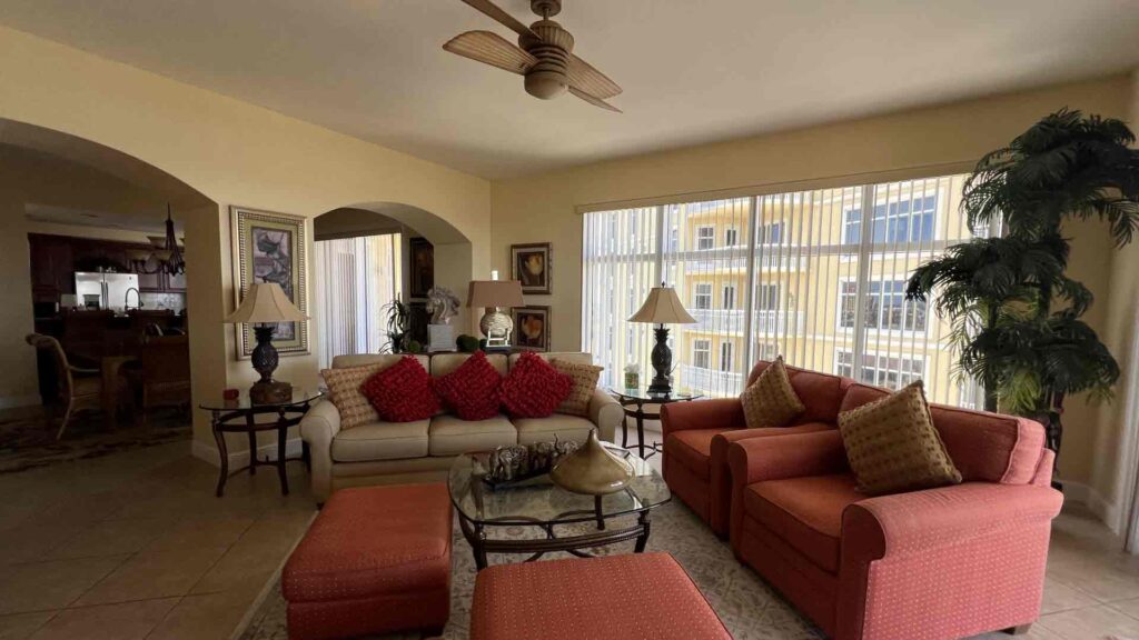 living room after cleaning