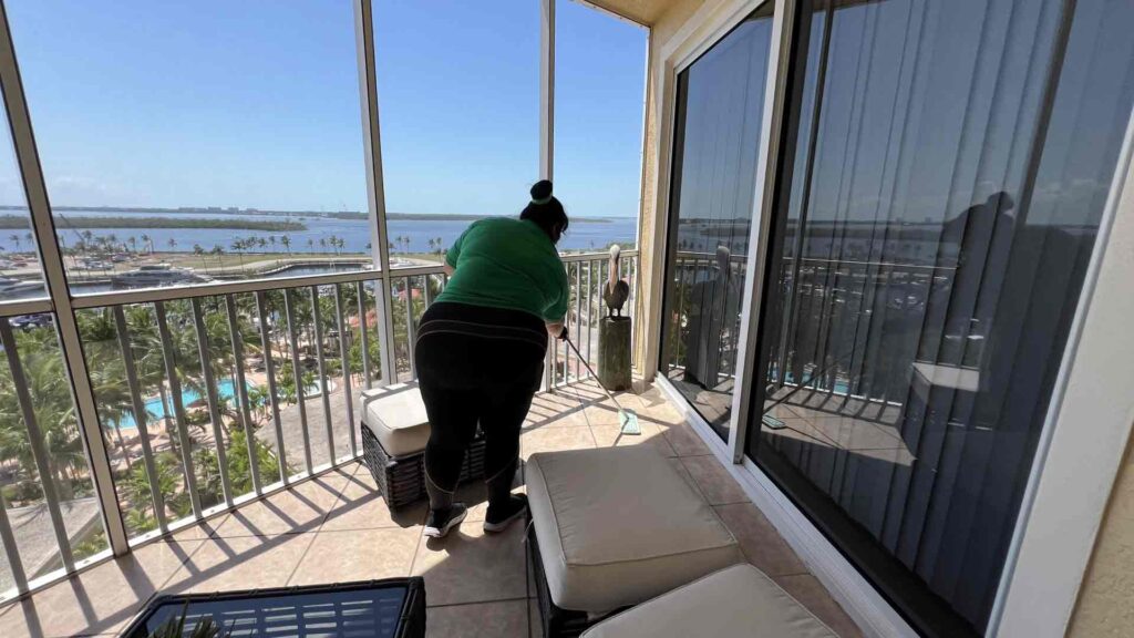 balcony cleaning process